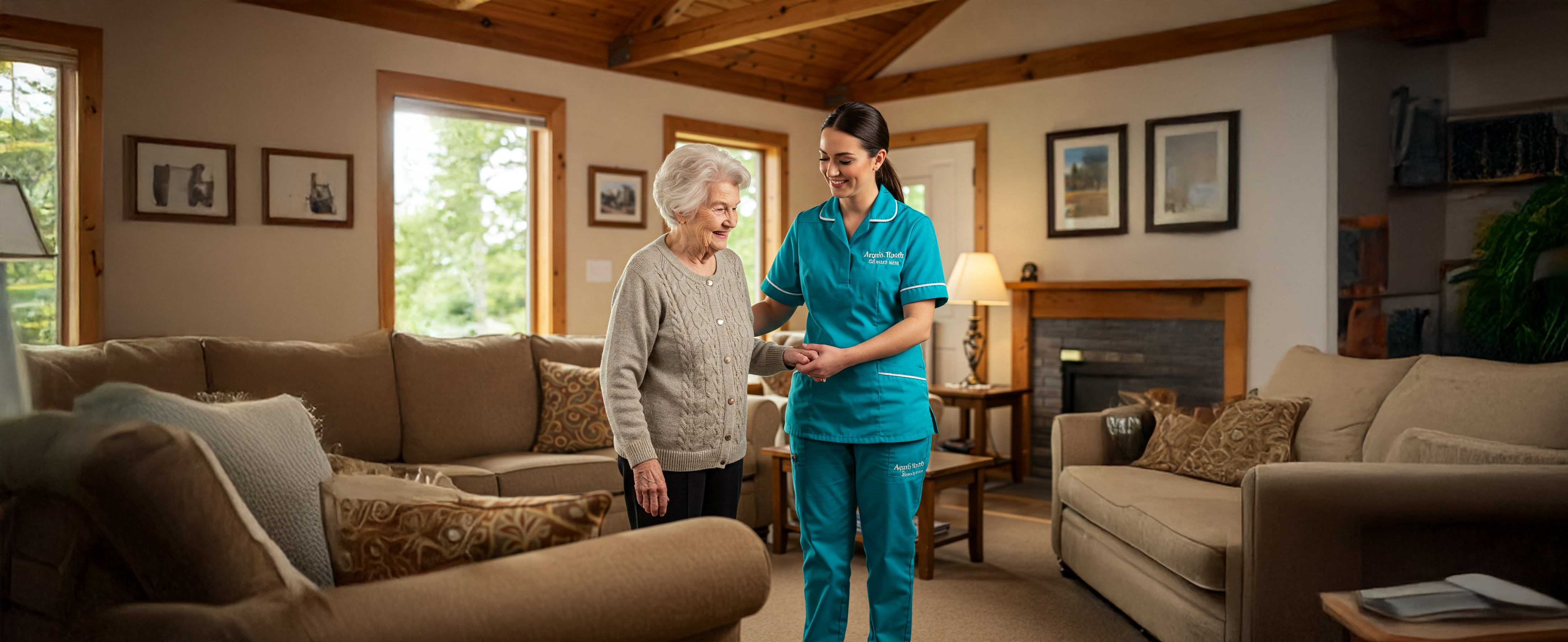Caregiver with client